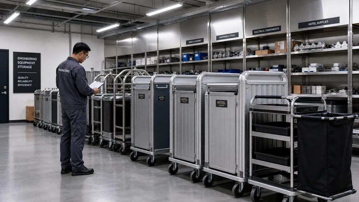 coastal hotel supplies anti-corrosion aluminium alloy housekeeping tricycles equipment storage hotel warehouse