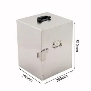 Reinforced stainless steel chassis for the Electric Food Warmer With Trolley.