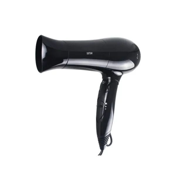 Close-up of the tangle-free, high-elasticity spiral cord on a hotel hair dryer.