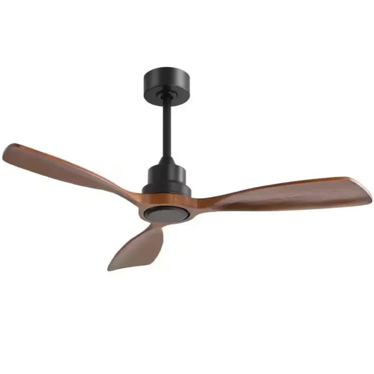 Anti-corrosion electroplated Wooden Ceiling Fan installed in a beachfront restaurant pavilion.