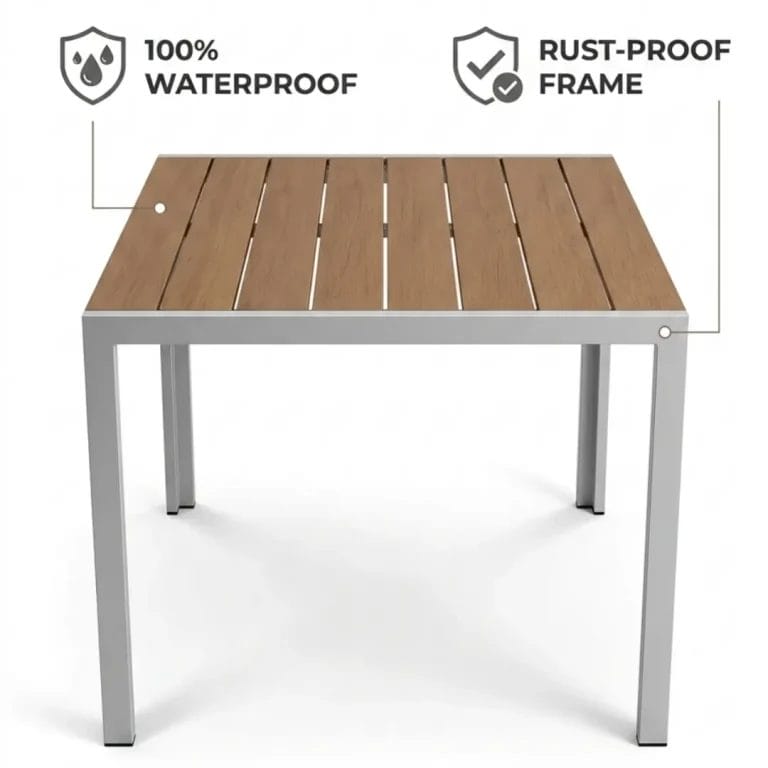 Compact 80x80cm Outdoor dining chairs and tables set for rooftop lounge cafes.