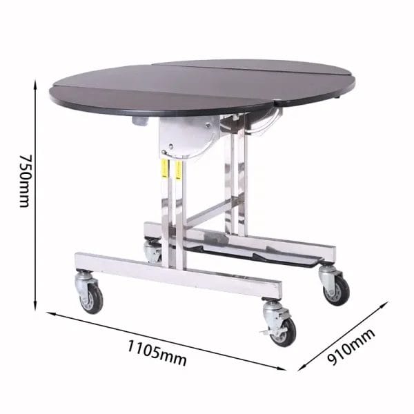 Non-marking silent rubber wheels on an Electric Food Warmer With Trolley.