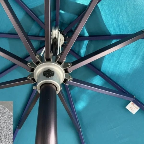 Authentic Sunbrella 5424-0000 blue fabric used on beach sun shade sun umbrellas.