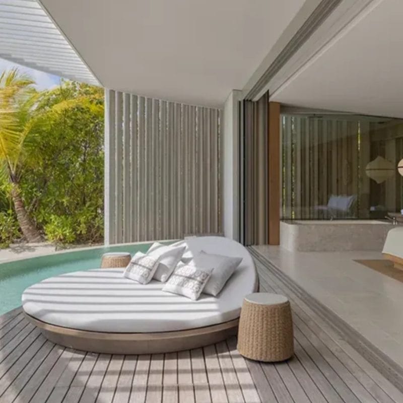 Smart Sun Bed Tech with Wireless Charging - Four Seasons Seychelles Innovation